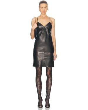 Saint Laurent Leather Mini Dress - Black