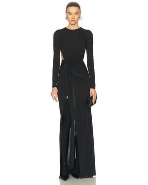Alex Perry Cut Out Jersey Gown - Black