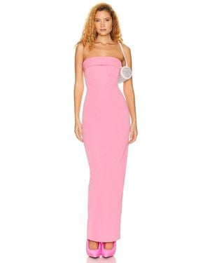 Helsa Tech Gabardine Long Strapless Dress - Pink