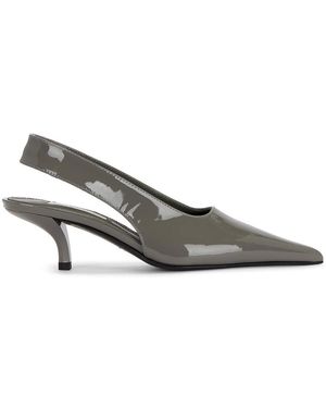 TOTEME Classic Patent Slingbacks - Gray