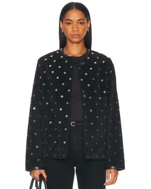 Bode Clover Charm Suede Jacket - Black