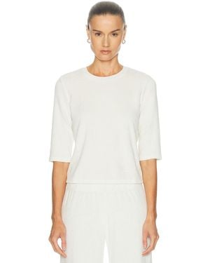 Suzie Kondi Corfu Elbow Sleeve Terry Tee - White