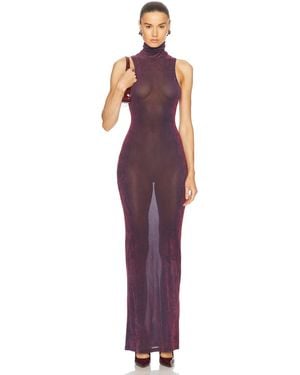 Priscavera Turtleneck Maxi Dress - Purple