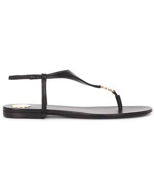 Saint Laurent Cassandra Flat Sandal - Black