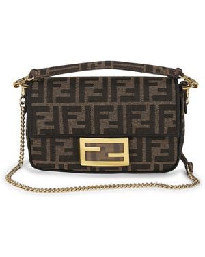 Fendi Mini Ff 1974 Baguette Shoulder Bag - Black