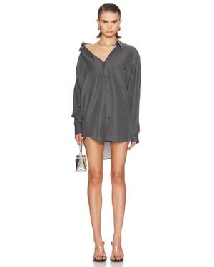 Alexander Wang Off Shoulder Shirt Dress - Gray
