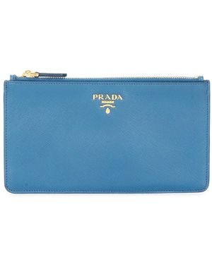 Prada Saffiano Pouch - Blue