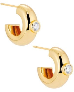 Mega Large Cz Donut Earring - Metallic