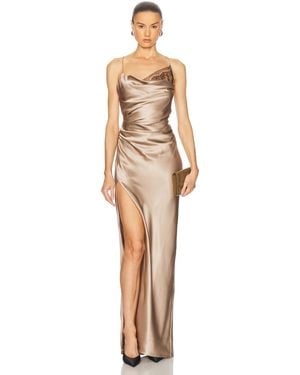 The Sei Lace Inset Cowl Gown - Natural