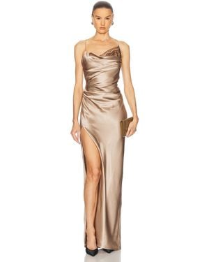 The Sei Lace Inset Cowl Gown - Natural