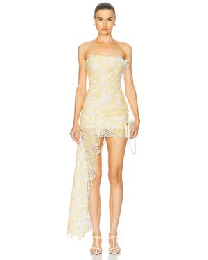 adelaide lace dress Miss Circle Women's Adelaide White Beaded Sequin Net Bodycon Gown