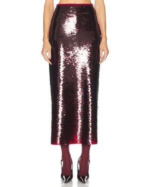 SEV Sequin Midi Skirt - Red