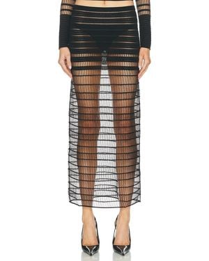 Halo Veiled Maxi Skirt - Black