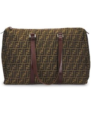 Fendi Zucca Boston Bag - Brown