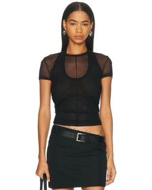 Helmut Lang Mesh Layered Tee - Black