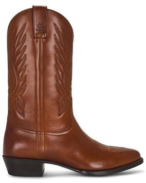 Ralph Lauren Burnished Calf Western Boots - Brown