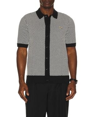 Fred Perry Chequrboard Button Thru Shirt - Gray
