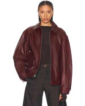 Mimchik Leather Tall Boy Jacket - Red
