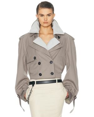 The Attico Trench Bomber Jacket - Gray