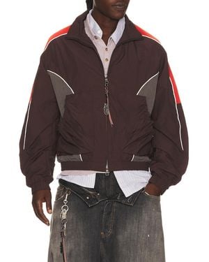 ANDERSSON BELL Color Block Nylon Track Jacket - Brown