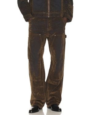 Kidsuper Eye Badge Washed Double Knee Flocked Pant - Black