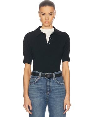 ÉTERNE Journey Cashmere Polo Top - Black