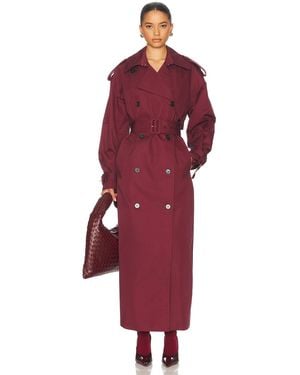 Helsa Classic Oversized Trench - Red