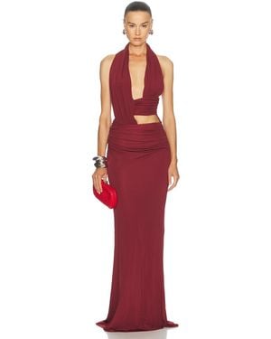 Christopher Esber Draped Cummerbund Jersey Dress - Red