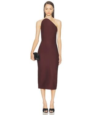 David Koma Asymmetric Cut Strapless Midi Dress - Purple