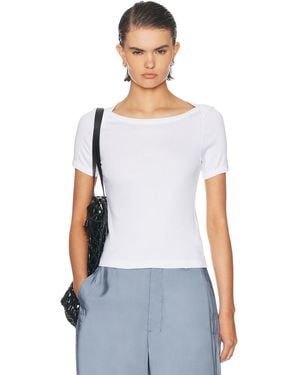 Enza Costa Supima Cotton Beateau Tee - White