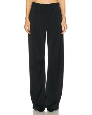 David Koma Barrel Leg Satin Pant - Black