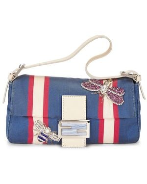 Fendi Insect Baguette Shoulder Bag - Blue