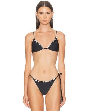 SIR. Baci Beaded String Bikini Top - Black
