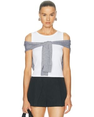 Alexander Wang Pre-Styled Tank Top With Draped Cardigan - White