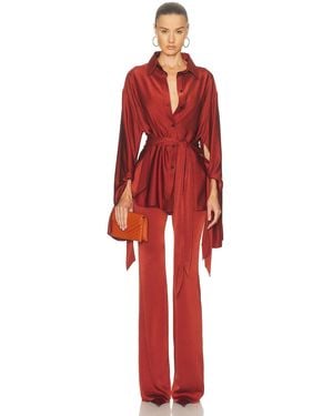 Atlein Oversize Knot Shirt - Red