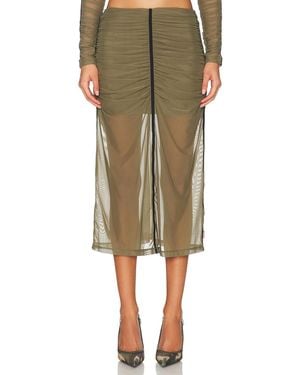 DIESEL High Waisted Midi Skirt - Green