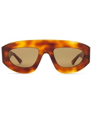 Bottega Veneta Pilot Mask Sunglasses - Orange