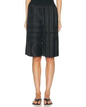 TOTEME Monogram Silk Culotte Short - Black