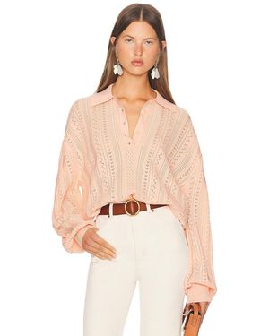 Helsa Addeline Oversized Polo - Natural