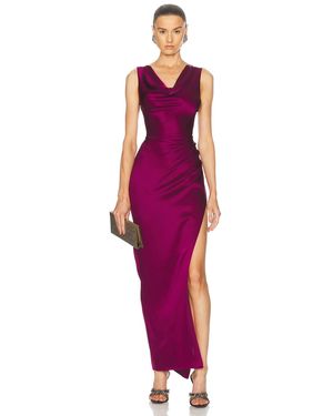 LAPOINTE Satin Cowl Neck Gown - Purple
