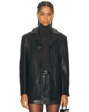 RENGGLI Leather Blazer - Black