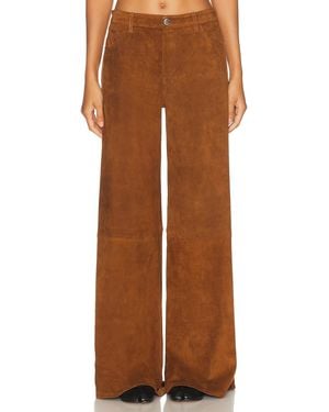 SPRWMN 5 Pocket Mid Rise Wide Leg - Brown