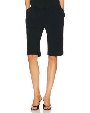 Norma Kamali Flat Front Bermuda Short - Black