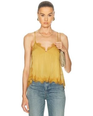 R13 Lace Trimmed Cami Top - Blue