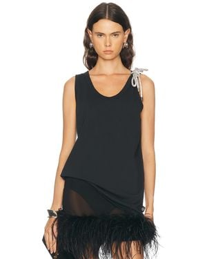 Area Crystal Knot Tank Top - Black
