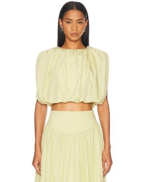 Nicholas Nadira Cropped Sleeveless Bubble Top - Yellow