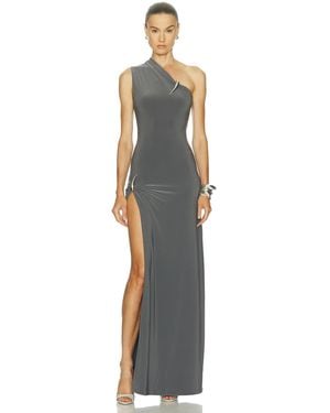 GRACE LING Claw One Shoulder Dress - Blue