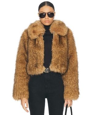 L'academie Savoie Faux Fur Jacket - Brown
