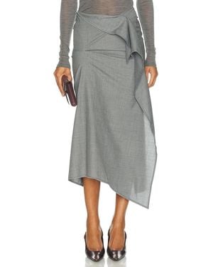 Victoria Beckham Draped Tailored Skirt - Gray