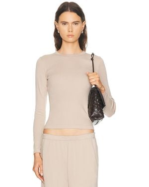 Enza Costa Supima Cotton New Classic Long Sleeve Top - Natural